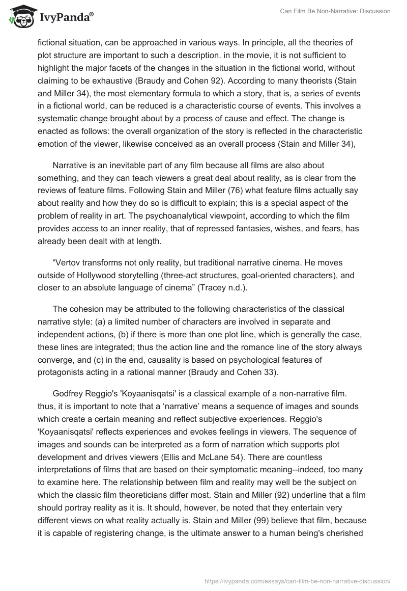 Can Film Be Non-Narrative: Discussion. Page 2