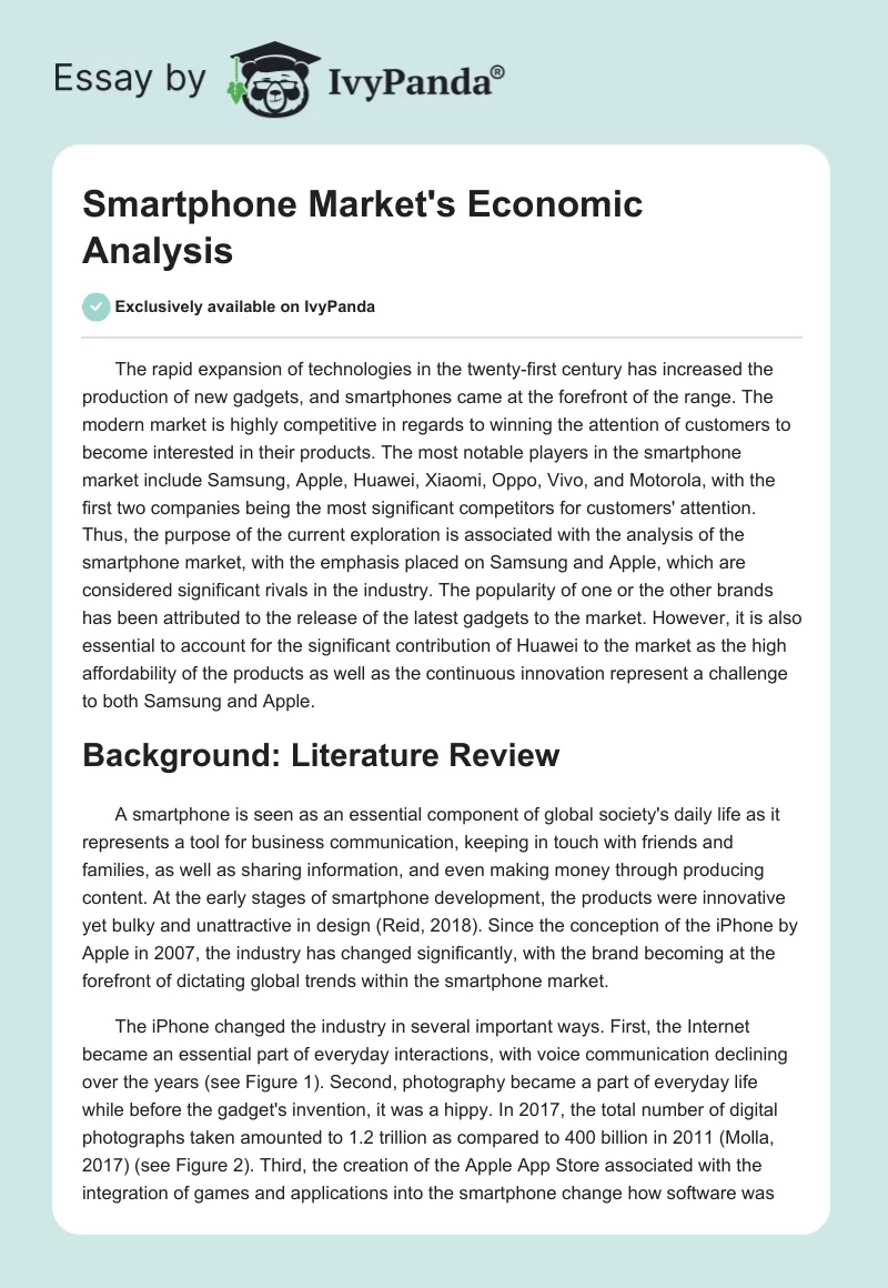 Smartphone Market's Economic Analysis. Page 1