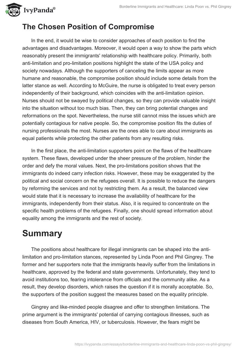 Borderline Immigrants and Healthcare: Linda Poon vs. Phil Gingrey. Page 5