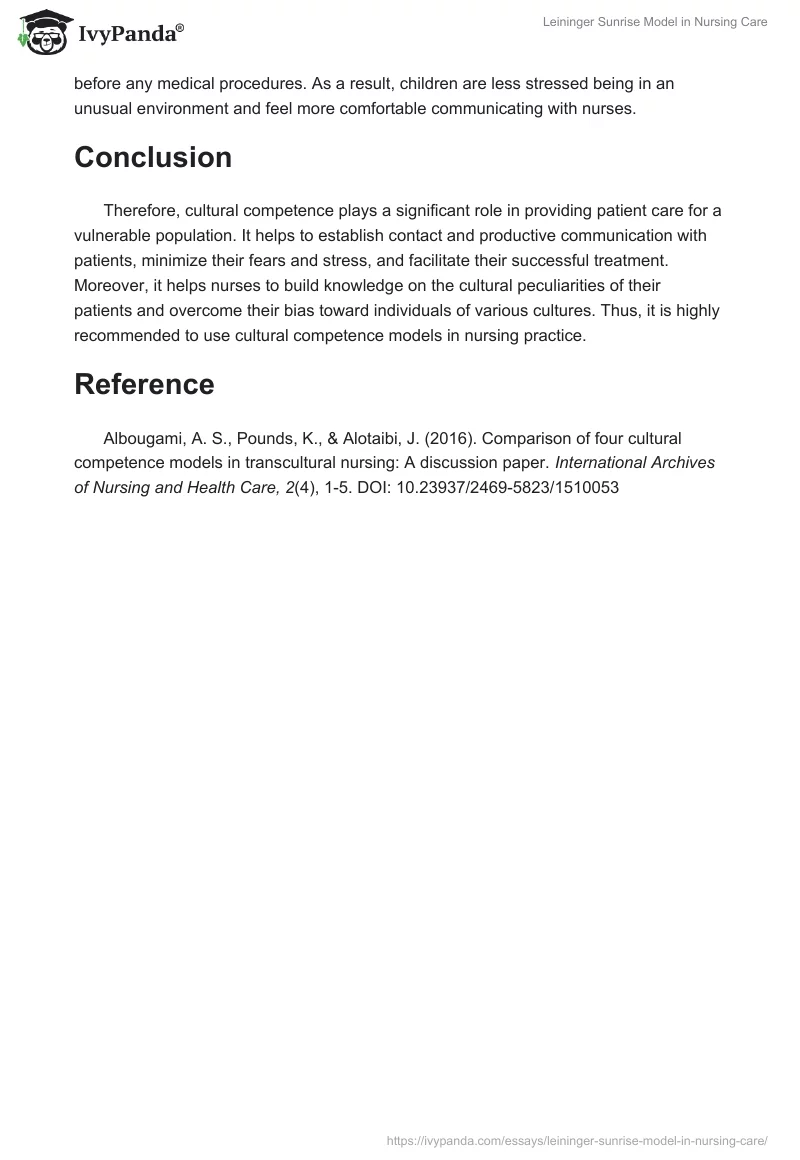 Leininger Sunrise Model in Nursing Care. Page 2