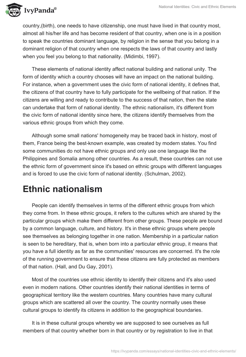National Identities: Civic and Ethnic Elements. Page 2