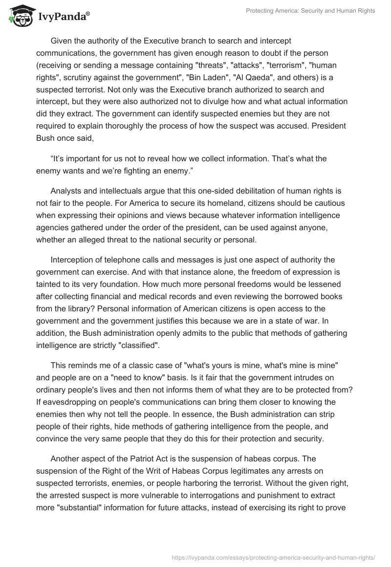 Protecting America: Security and Human Rights. Page 3
