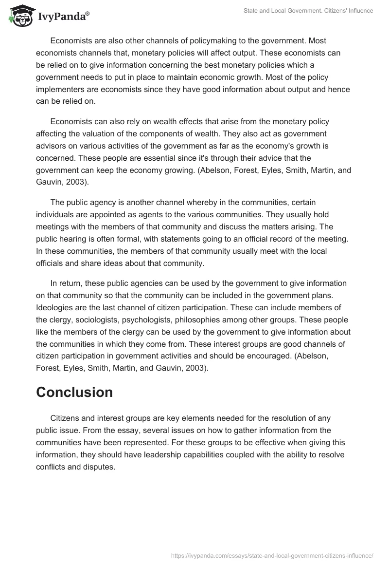 State and Local Government. Citizens' Influence. Page 2