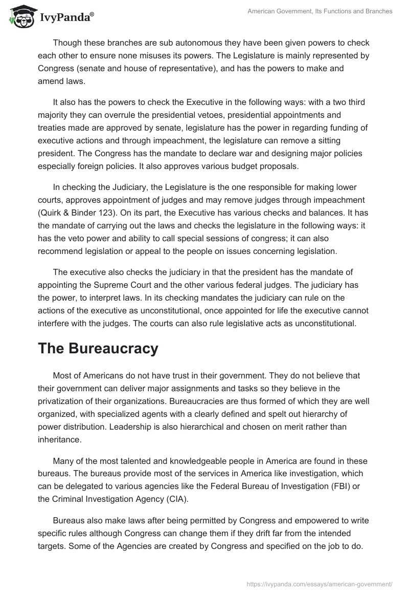 American Government, Its Functions and Branches. Page 2