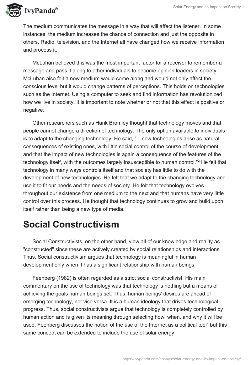 Solar Energy and Its Impact on Society. Page 2