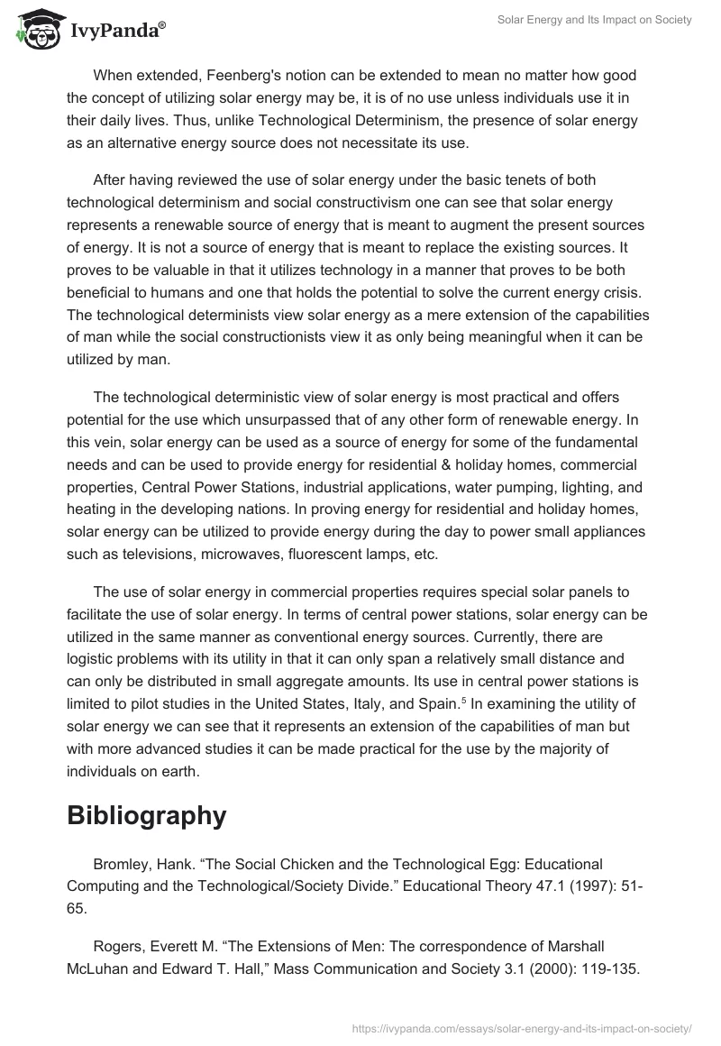 Solar Energy and Its Impact on Society. Page 3