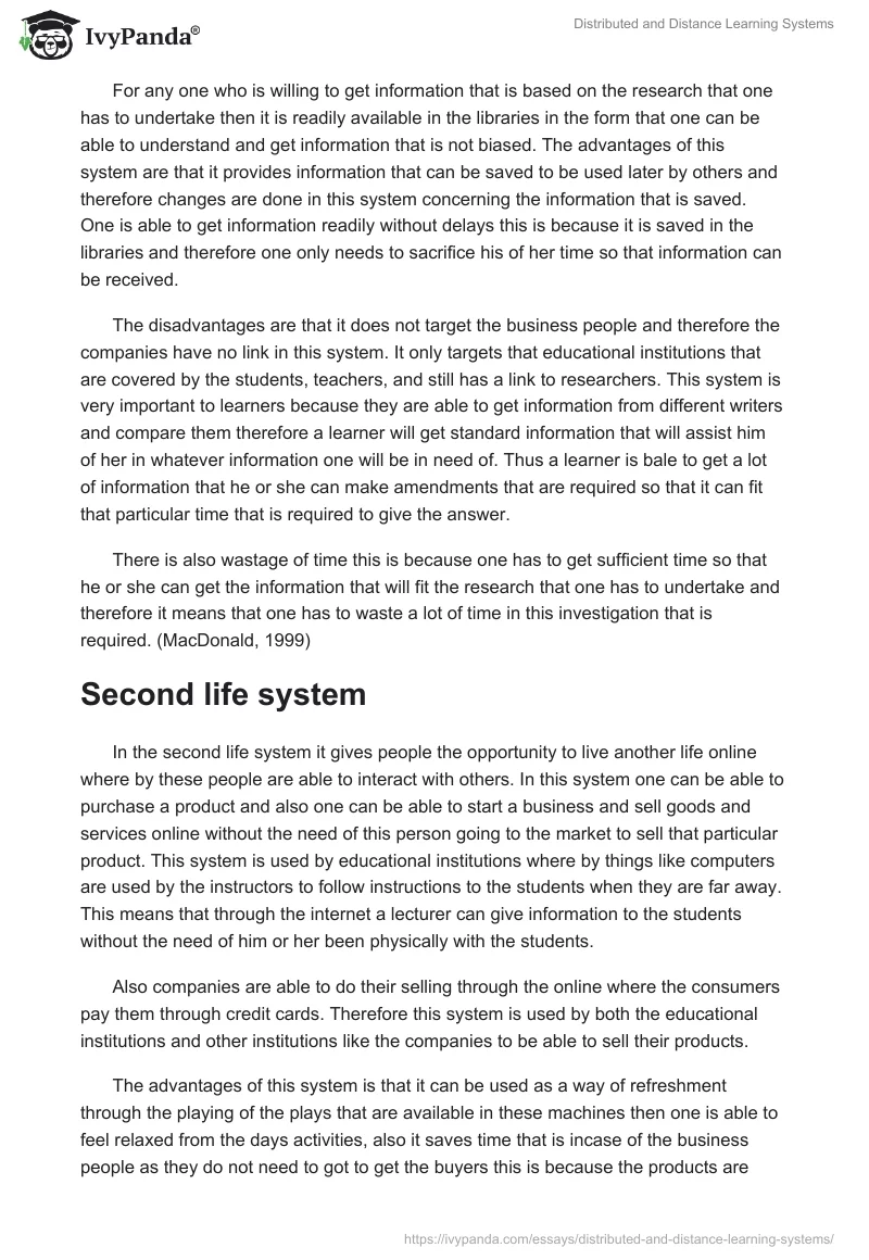 Distributed and Distance Learning Systems. Page 2