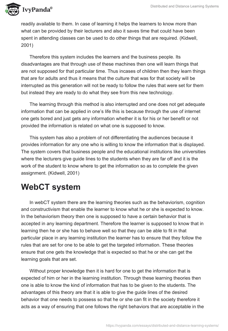 Distributed and Distance Learning Systems. Page 3