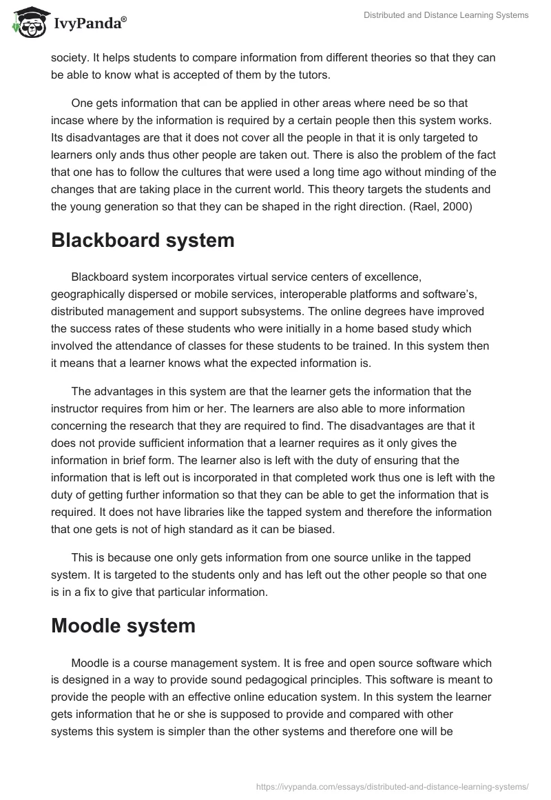 Distributed and Distance Learning Systems. Page 4