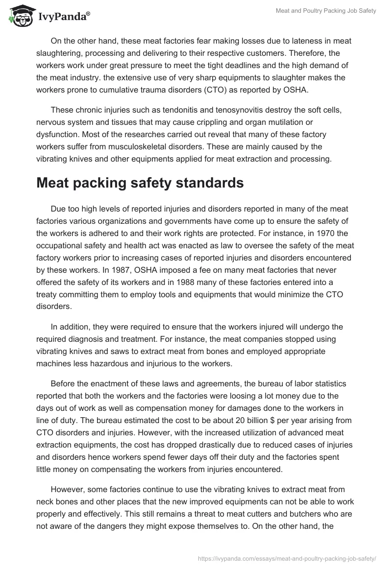 Meat and Poultry Packing Job Safety. Page 2