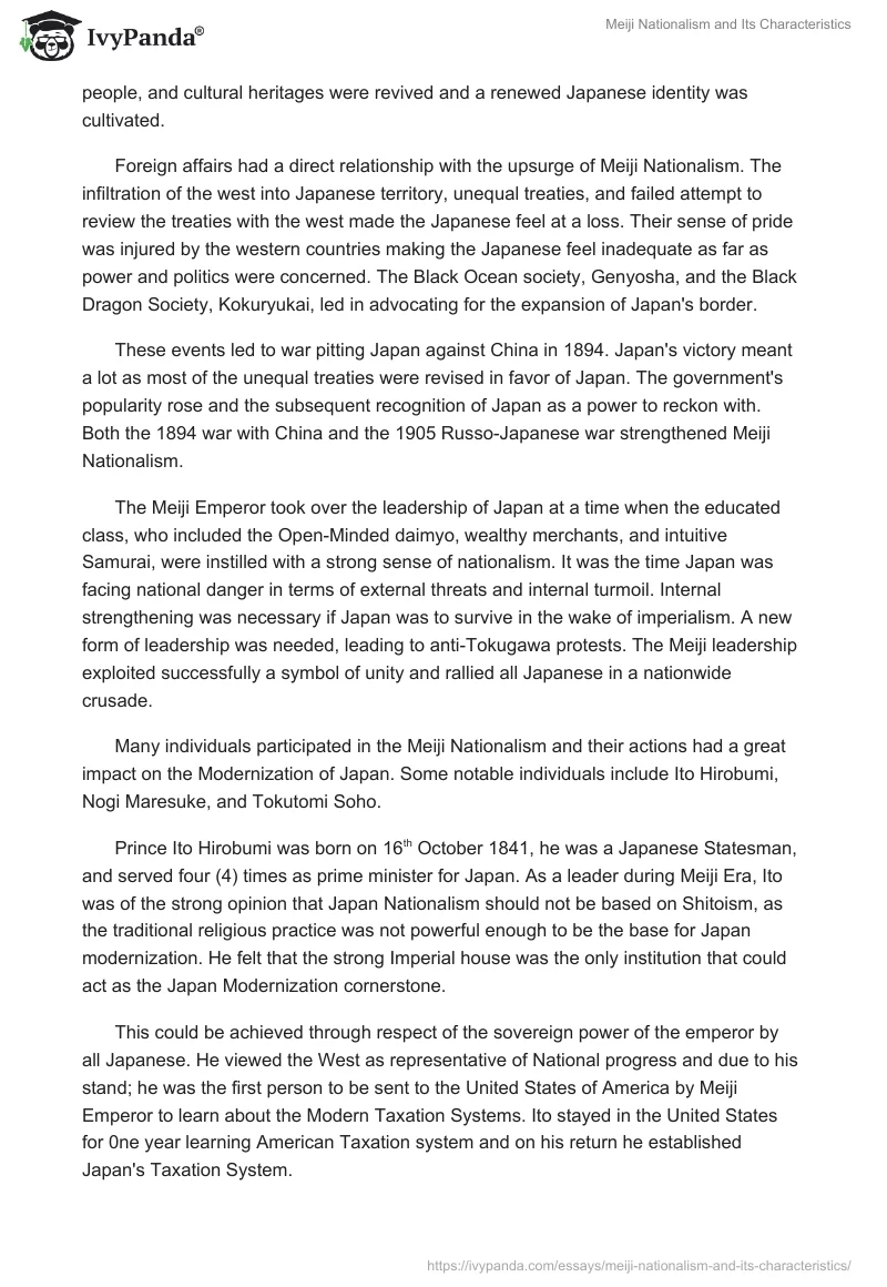 Meiji Nationalism and Its Characteristics. Page 2
