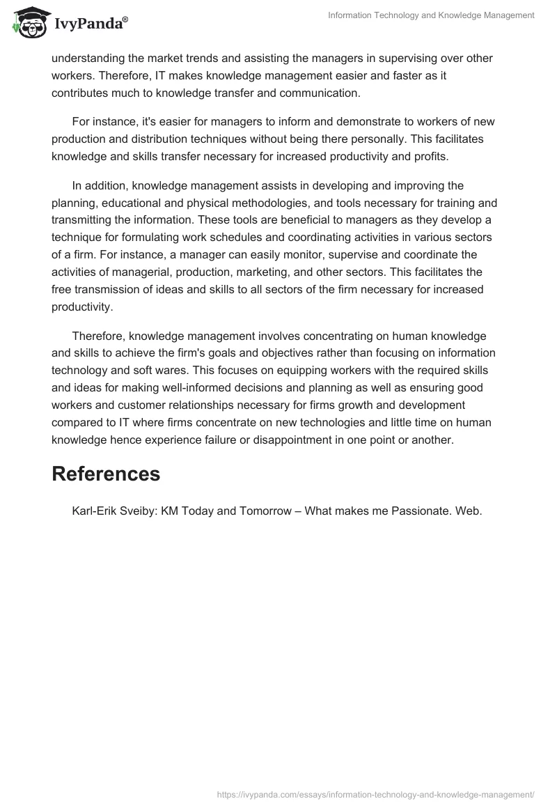 Information Technology and Knowledge Management. Page 2