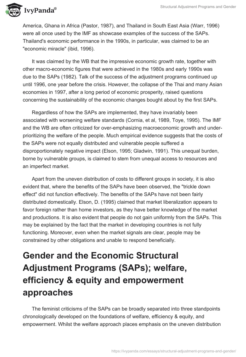 Structural Adjustment Programs and Gender. Page 3