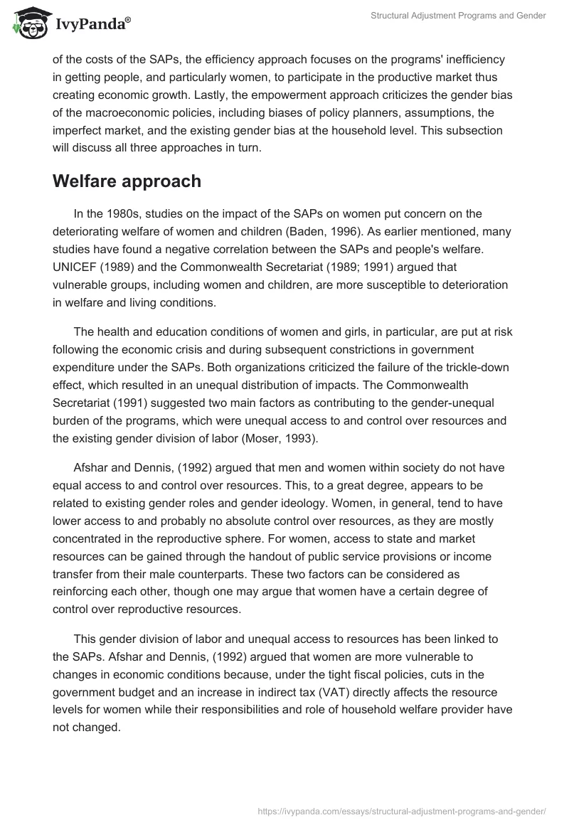 Structural Adjustment Programs and Gender. Page 4