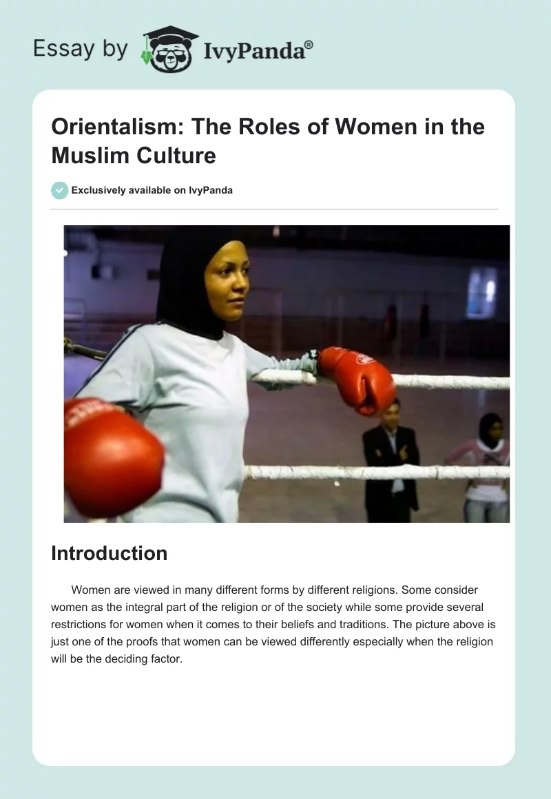 Orientalism: The Roles of Women in the Muslim Culture. Page 1