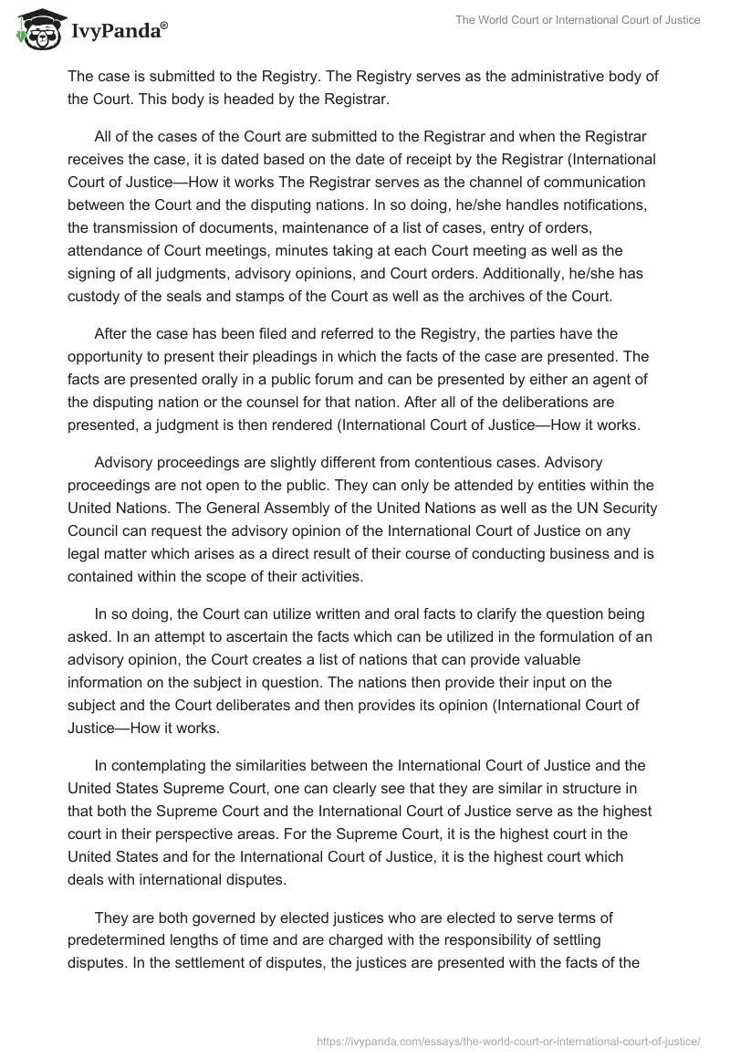 The World Court or International Court of Justice. Page 2