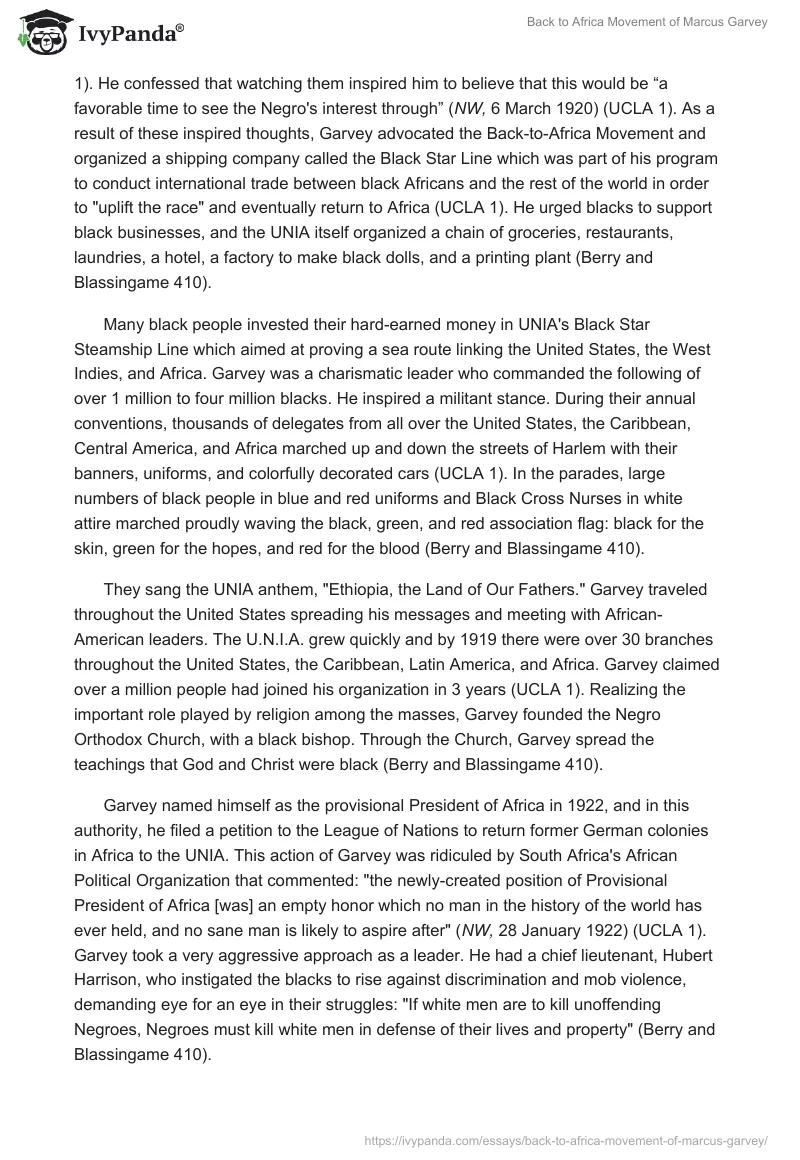 Back to Africa Movement of Marcus Garvey. Page 2