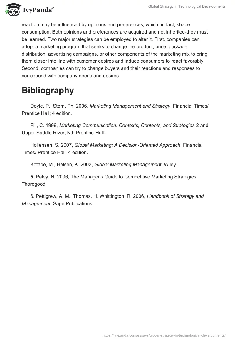 Global Strategy in Technological Developments. Page 3