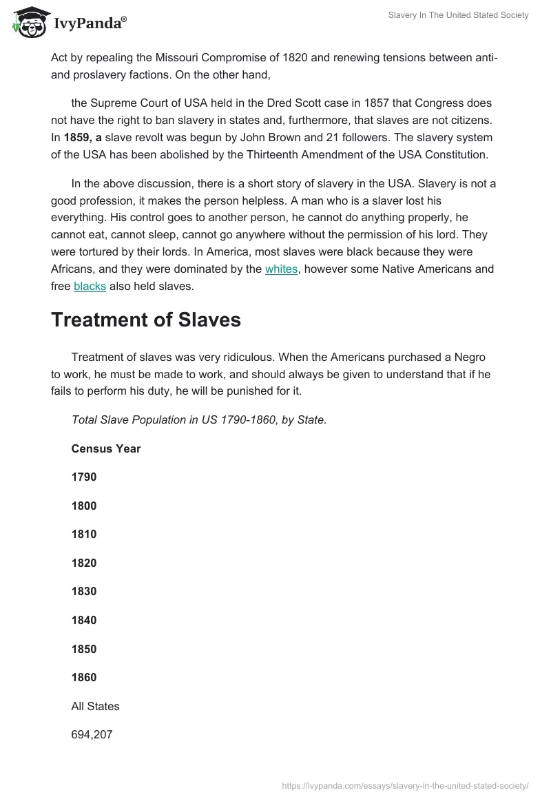 Slavery In The United Stated Society. Page 2