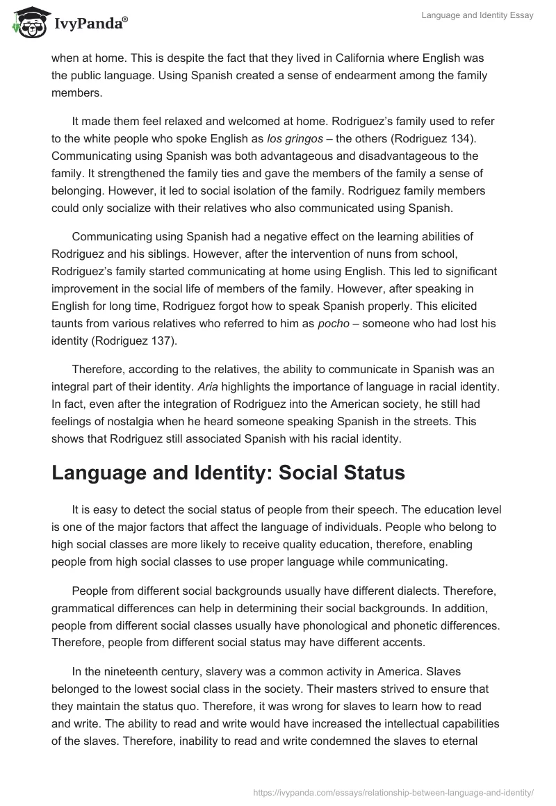 Language and Identity Essay. Page 3
