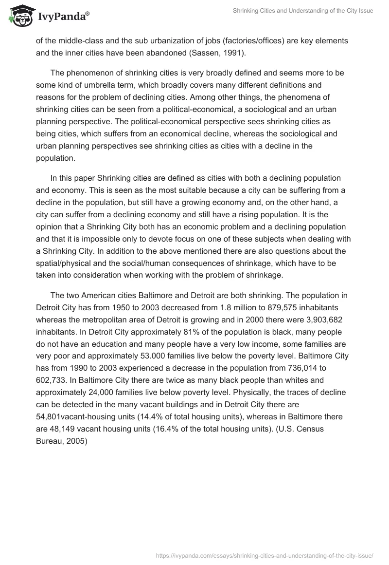 Shrinking Cities and Understanding of the City Issue. Page 2