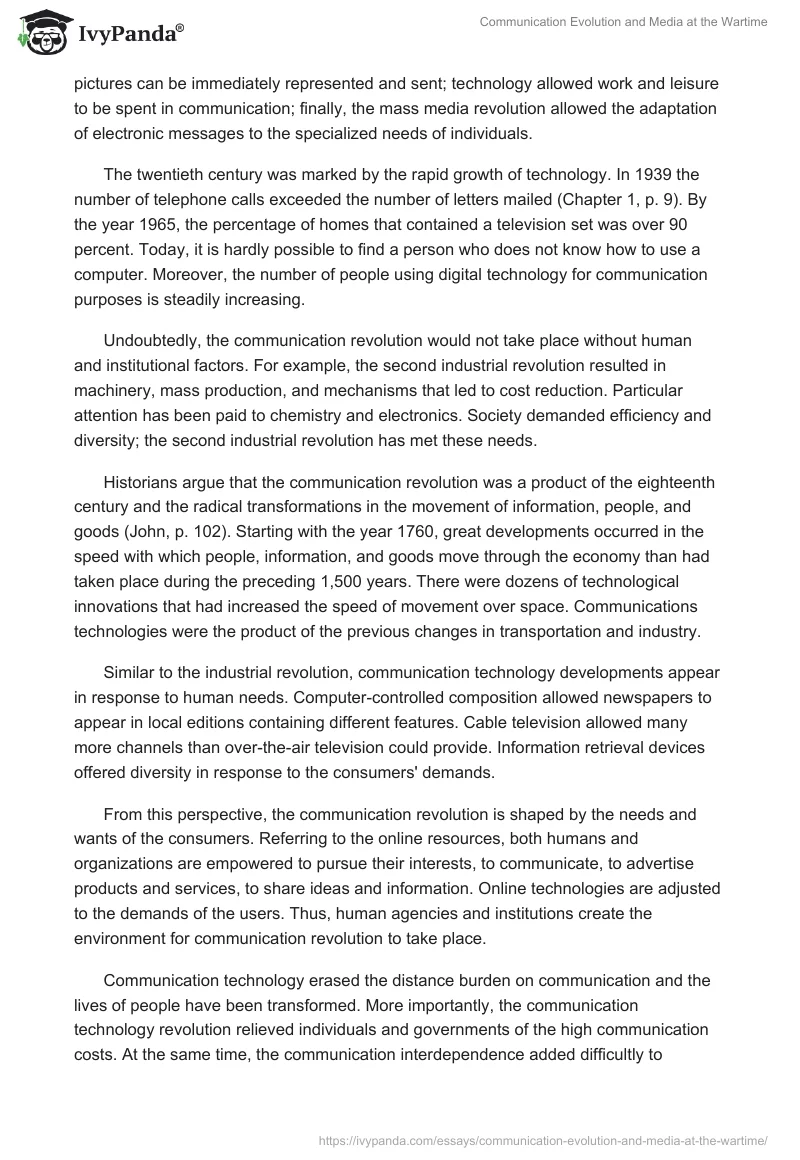 Communication Evolution and Media at the Wartime. Page 2