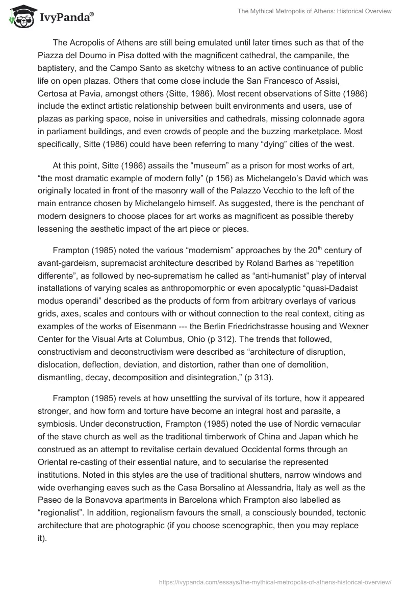 The Mythical Metropolis of Athens: Historical Overview. Page 3