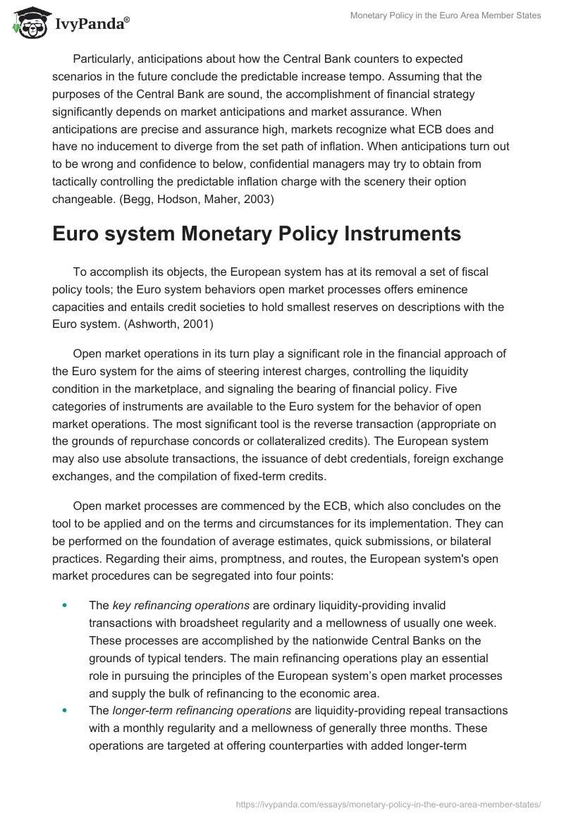Monetary Policy in the Euro Area Member States. Page 3