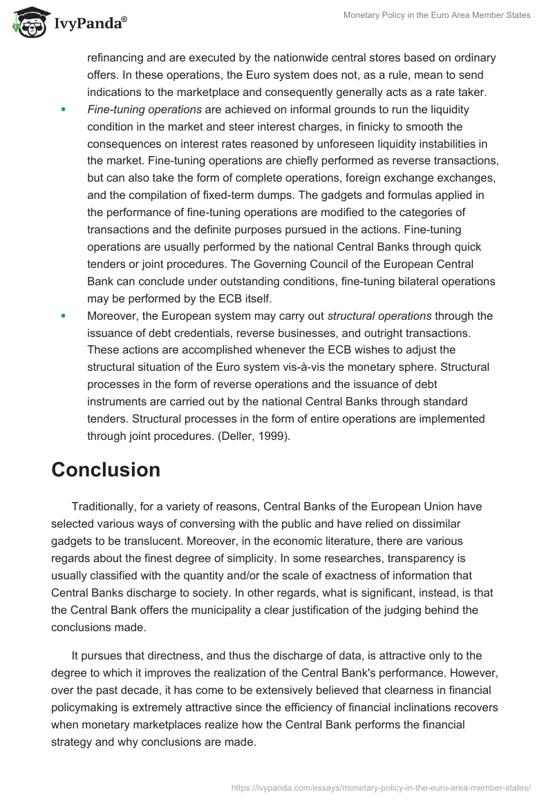 Monetary Policy in the Euro Area Member States. Page 4