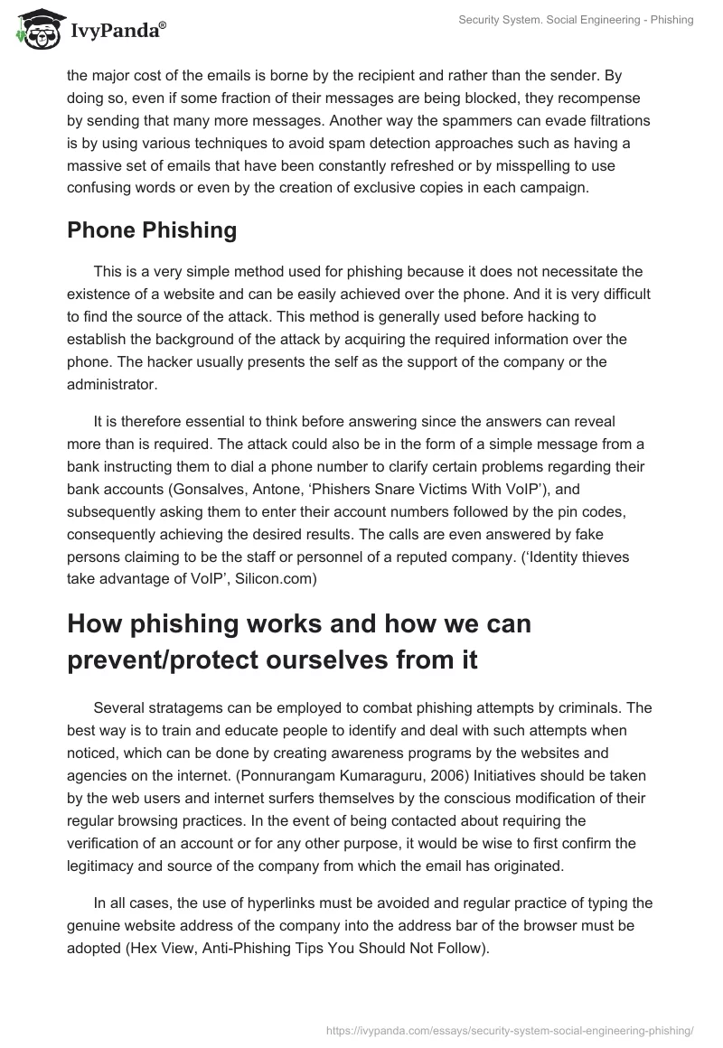 Security System. Social Engineering - Phishing. Page 3