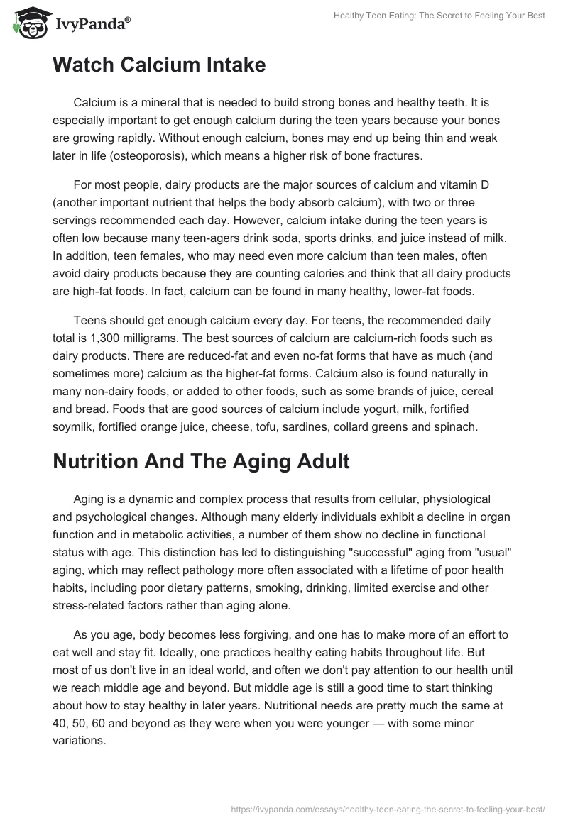 Healthy Teen Eating: The Secret to Feeling Your Best. Page 3
