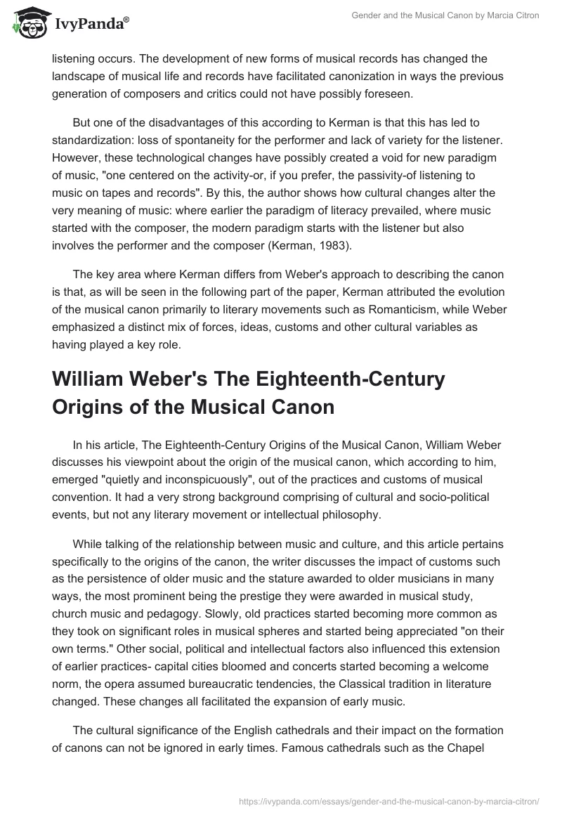 Gender and the Musical Canon by Marcia Citron. Page 4