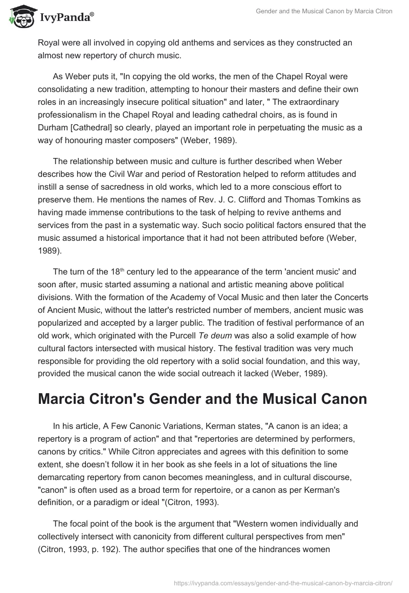 Gender and the Musical Canon by Marcia Citron. Page 5