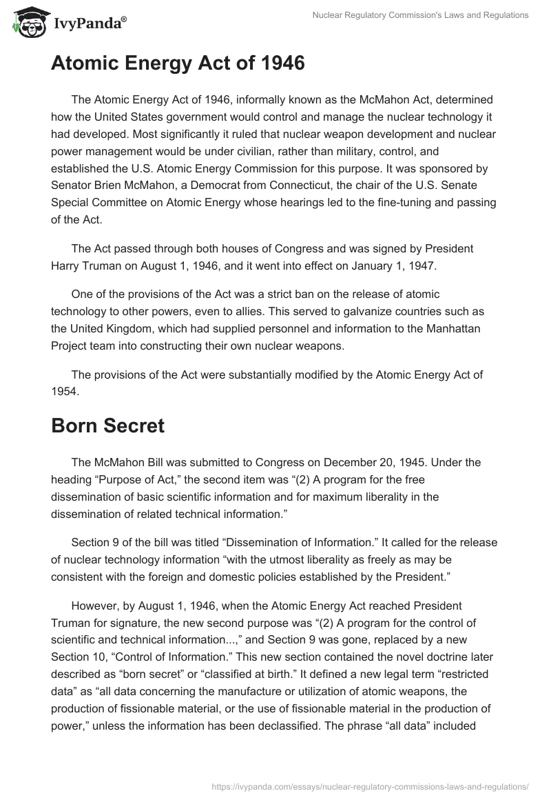 Nuclear Regulatory Commission's Laws and Regulations. Page 2