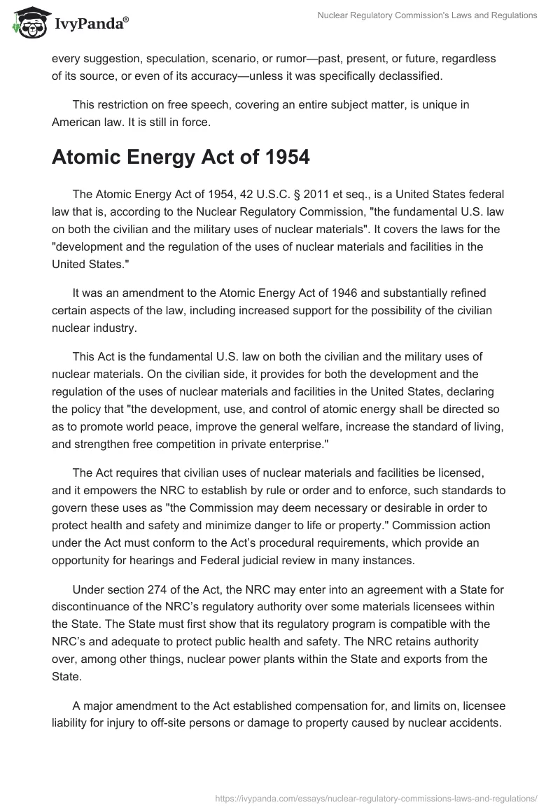 Nuclear Regulatory Commission's Laws and Regulations. Page 3