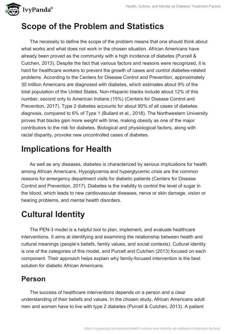 Health, Culture, and Identity as Diabetes Treatment Factors. Page 2