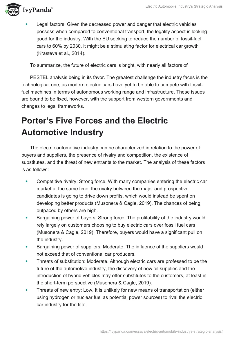 Electric Automobile Industry's Strategic Analysis. Page 3