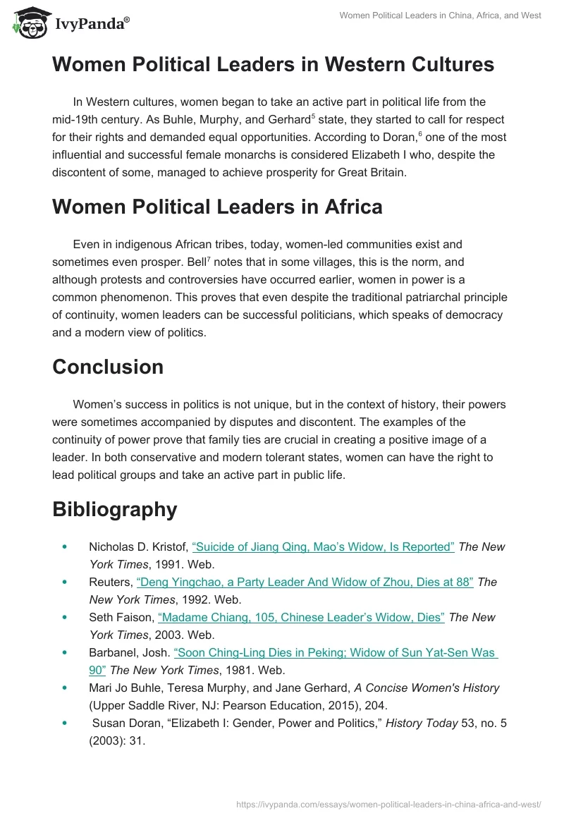 Women Political Leaders in China, Africa, and West. Page 2