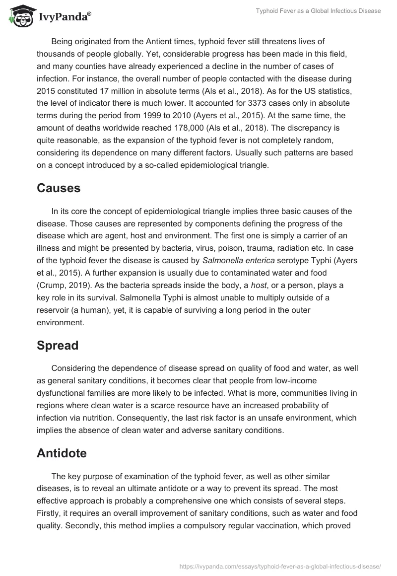Typhoid Fever as a Global Infectious Disease. Page 3