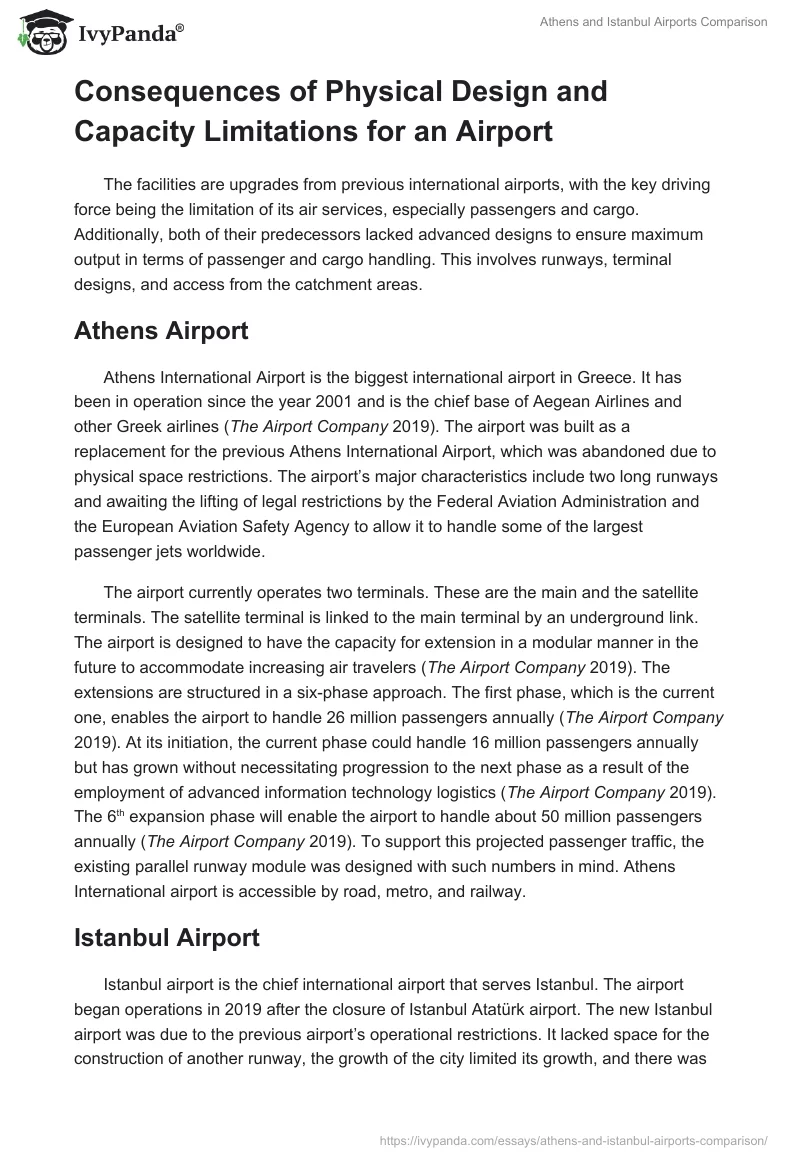Athens and Istanbul Airports Comparison. Page 2