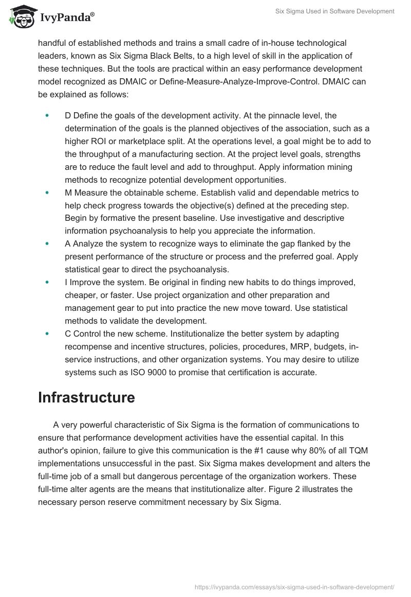 Six Sigma Used in Software Development. Page 2