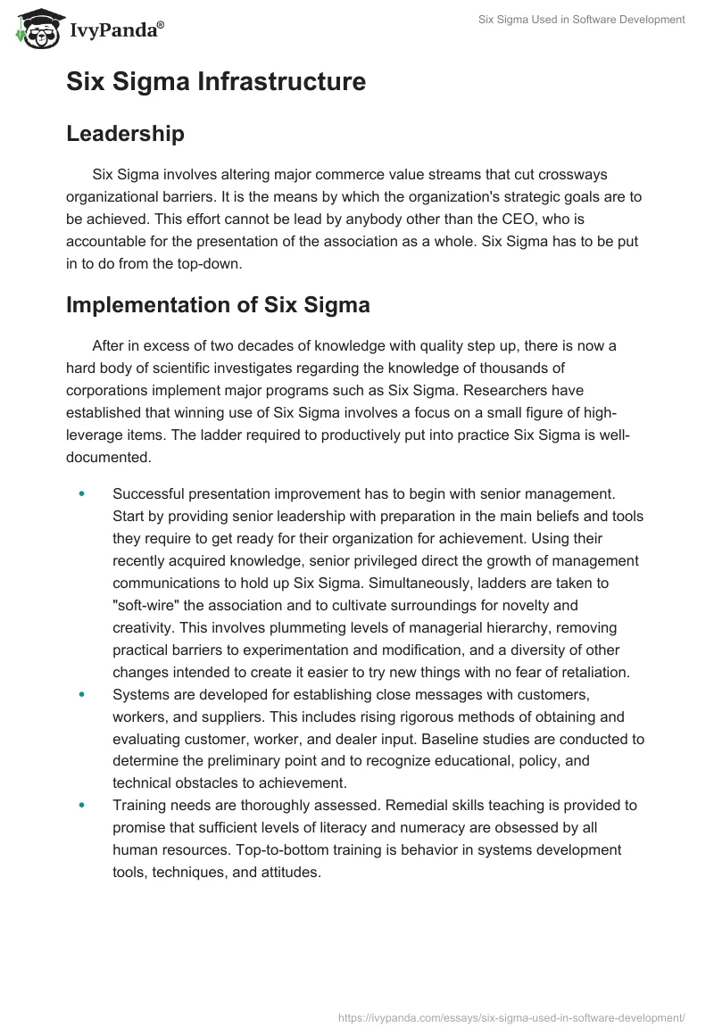 Six Sigma Used in Software Development. Page 3