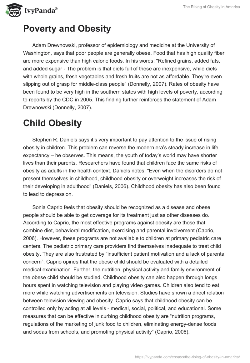 The Rising of Obesity in America. Page 4