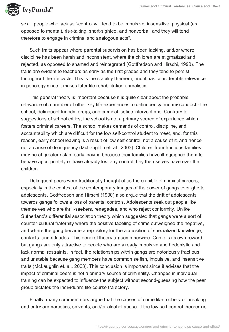 Crimes and Criminal Tendencies: Cause and Effect. Page 2