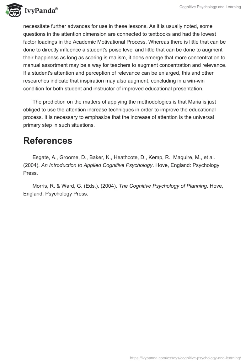 Cognitive Psychology and Learning. Page 2