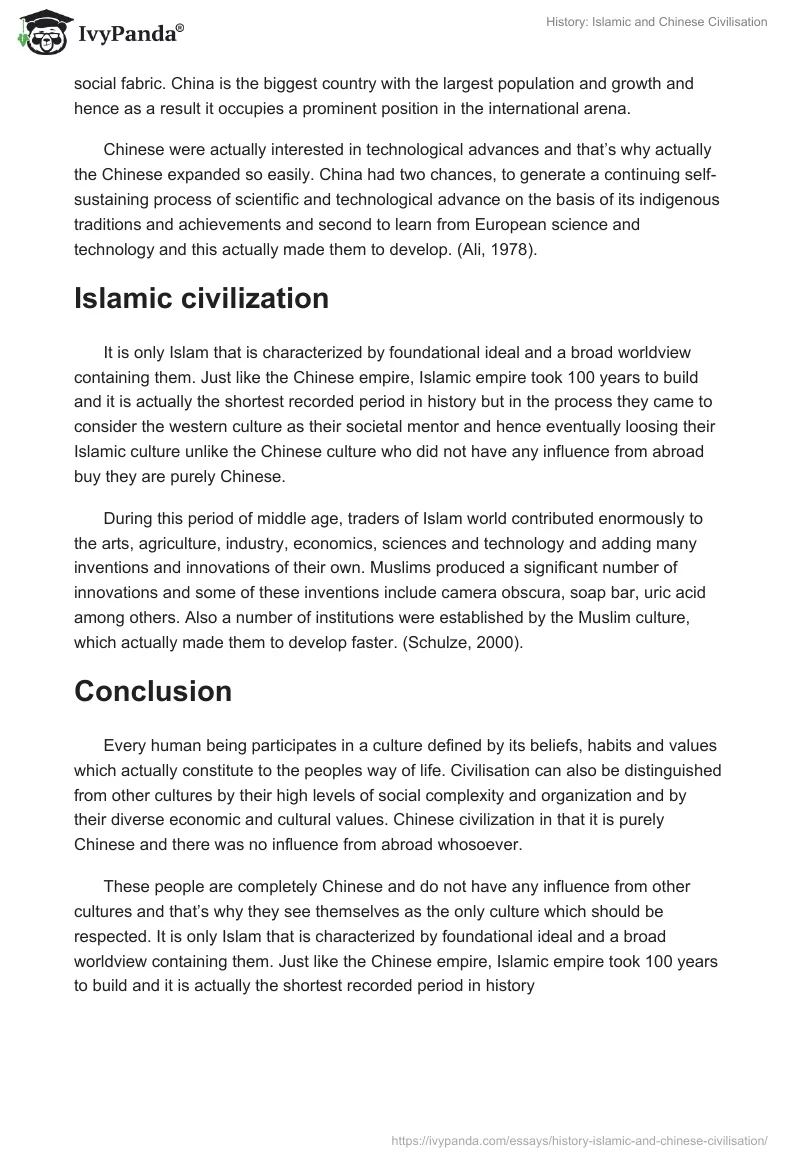 History: Islamic and Chinese Civilisation. Page 2