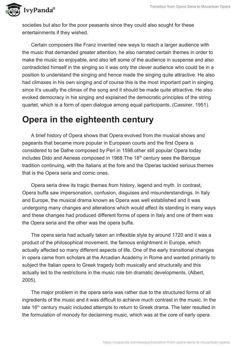 Transition from Opera Seria to Mozartean Opera. Page 2