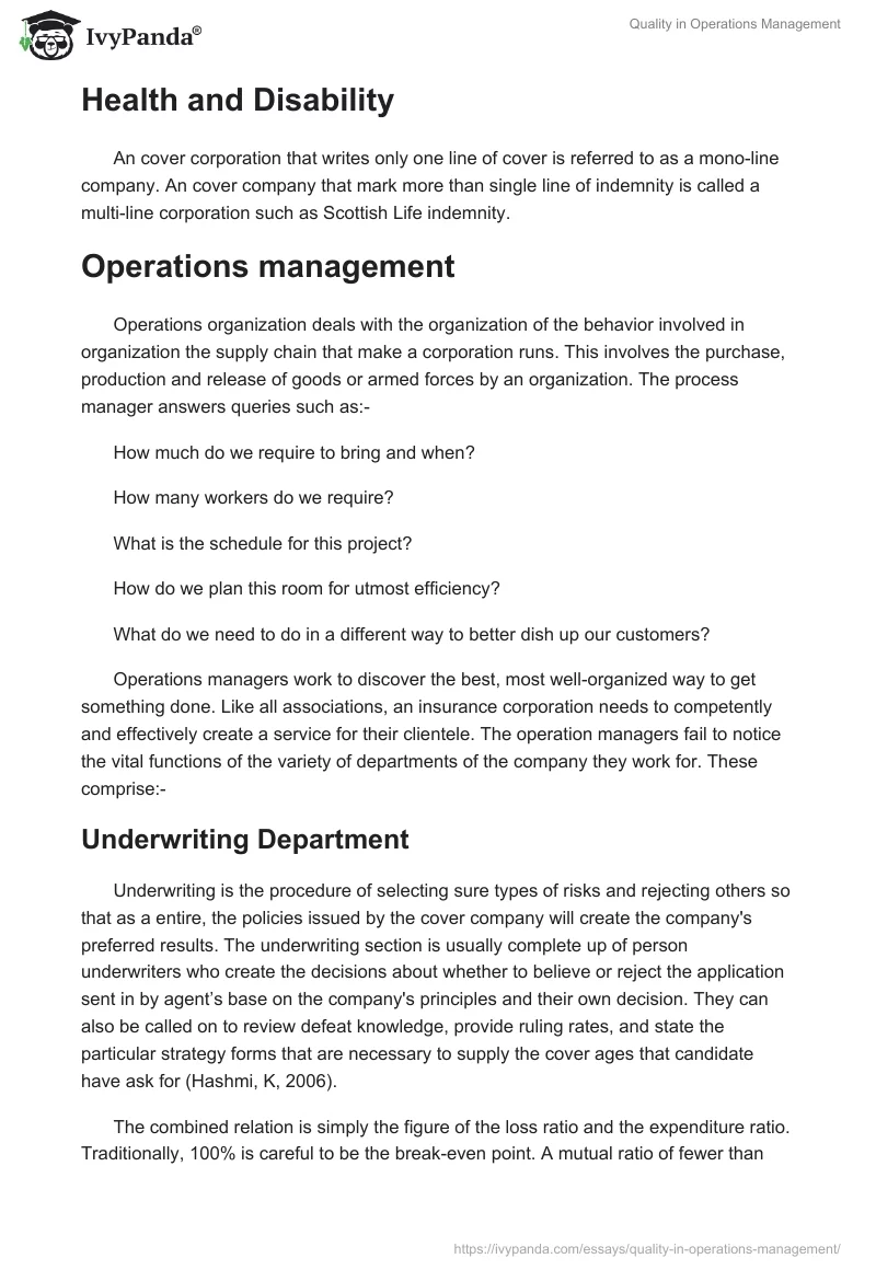 Quality in Operations Management. Page 3