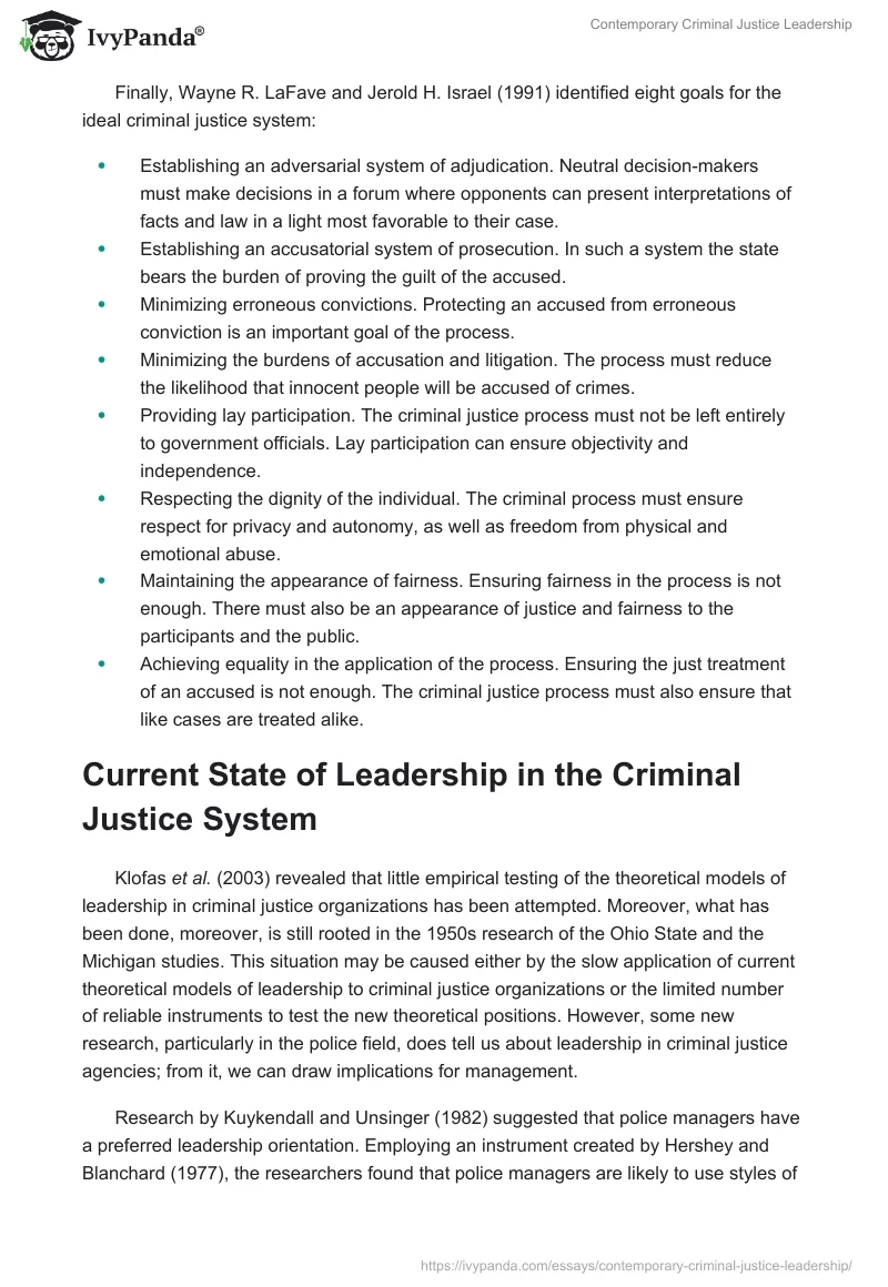 Contemporary Criminal Justice Leadership. Page 3