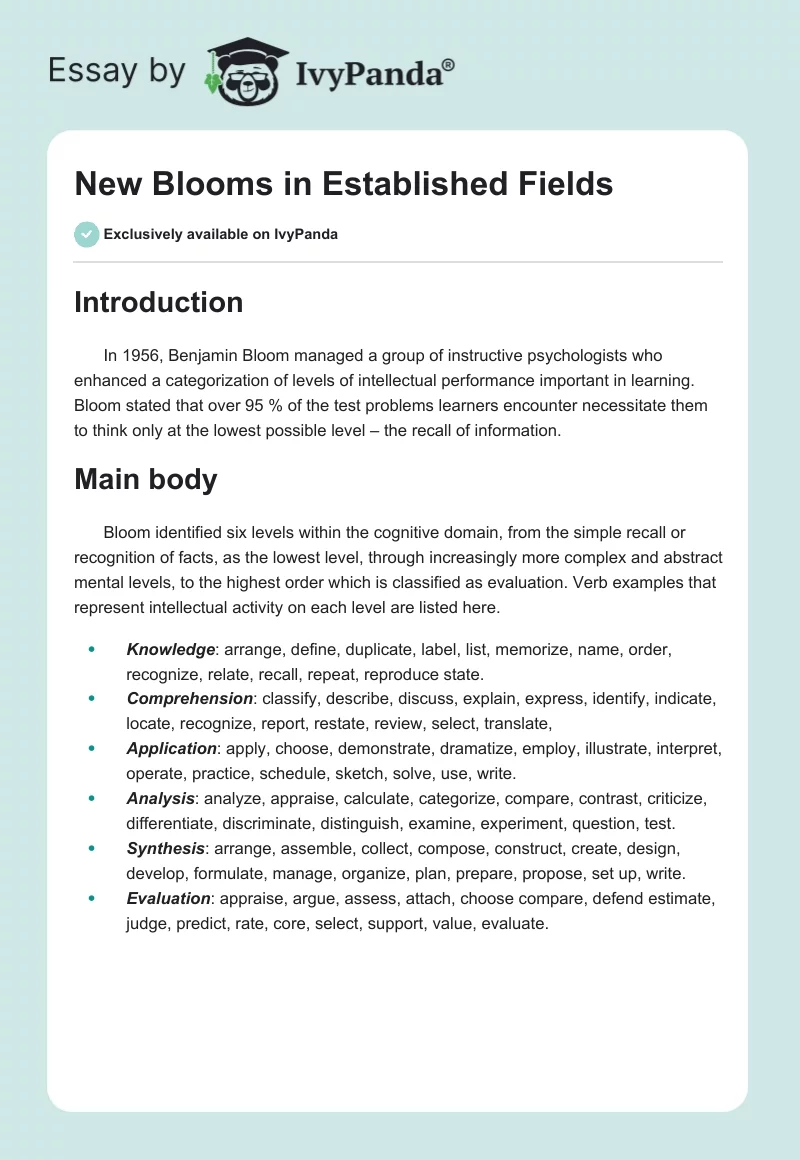 New Blooms in Established Fields. Page 1